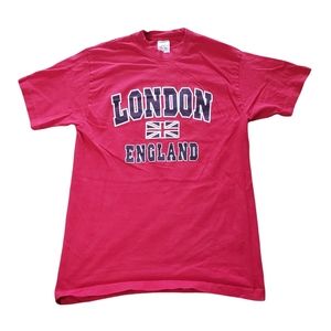 London England UK Tourist Shirt Short Sleeve Ultimate 200 Fan Club Y2K Red Retro